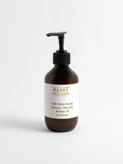XLNT Silk Skin Body Serum, Woody Amber &amp; Leather