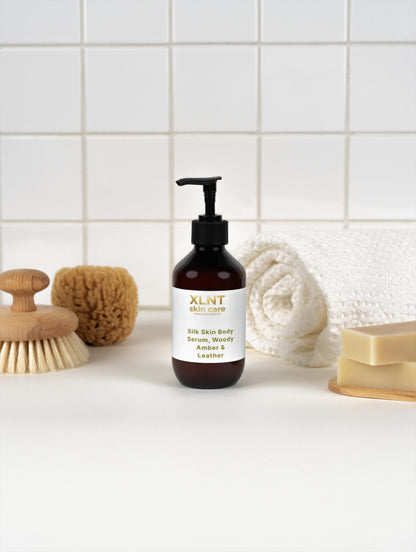 XLNT Silk Skin Body Serum, Woody Amber &amp; Leather