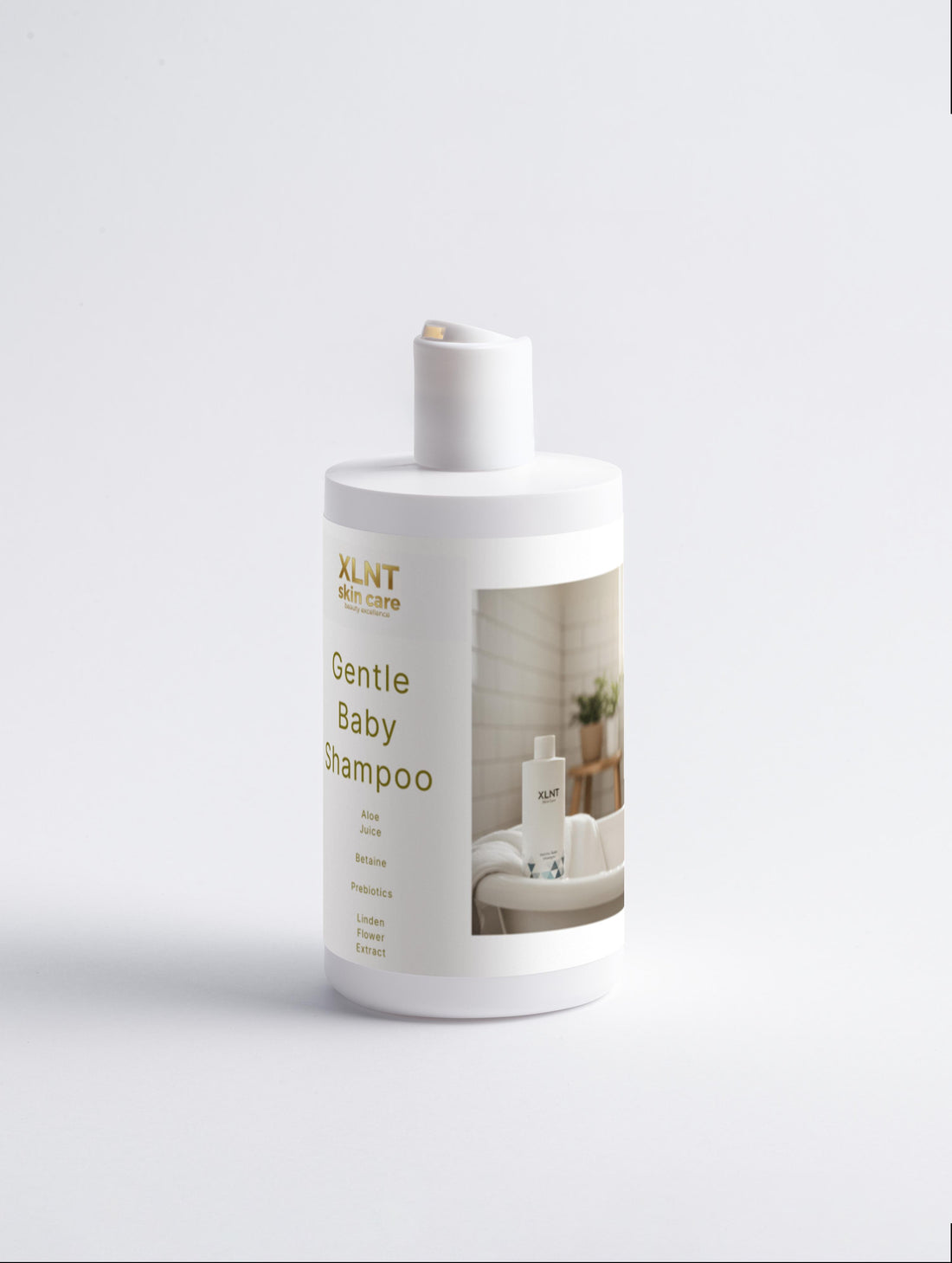Gentle Baby Shampoo bottle showcasing mild baby shampoo for delicate hair care.